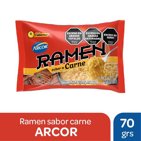 F.RAMEN ARCOR CARNE 70G
