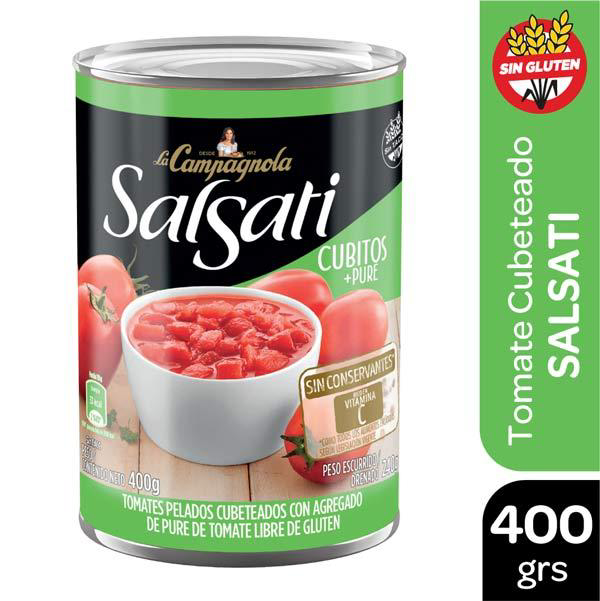 TOMATE CUBETEADO SALSATI X400